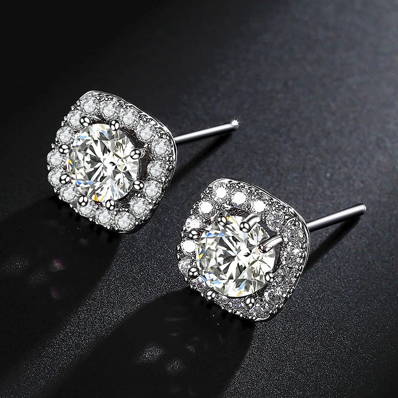 Square Diamond Earrings.