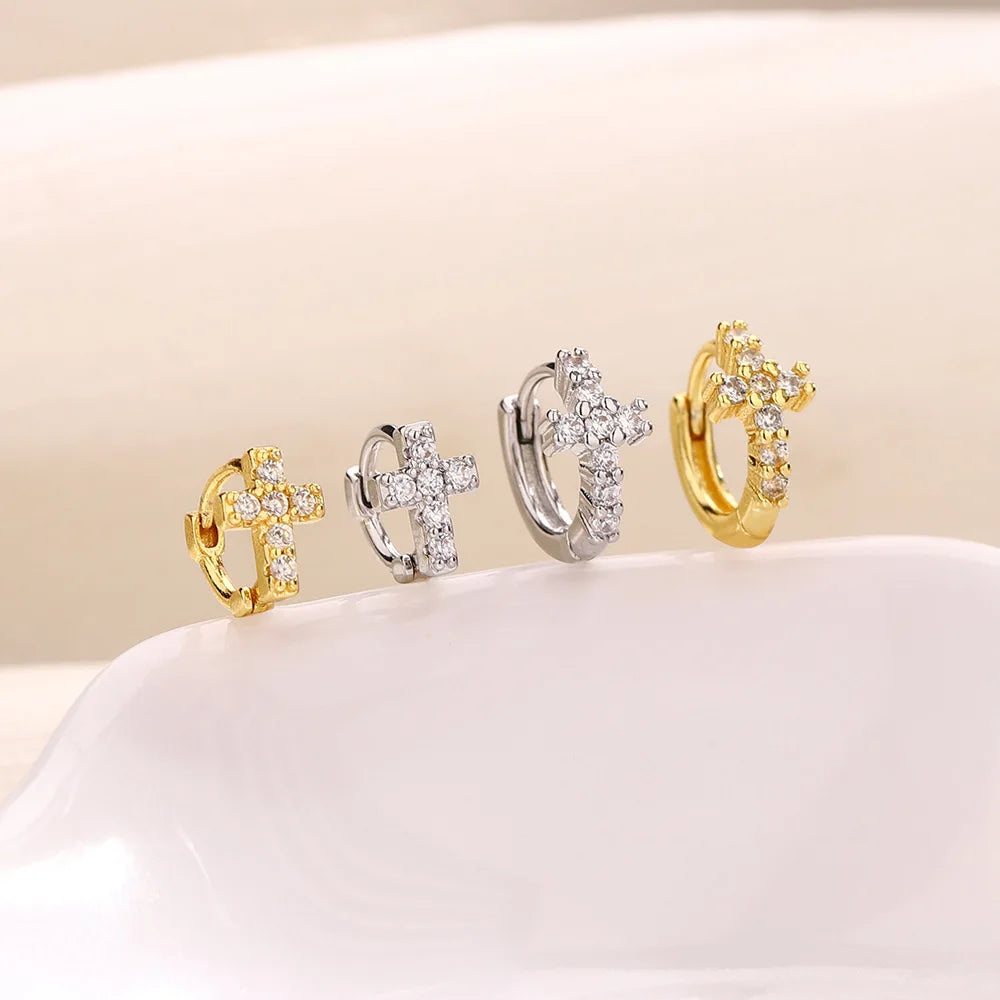 Pearl Cross Earrings.