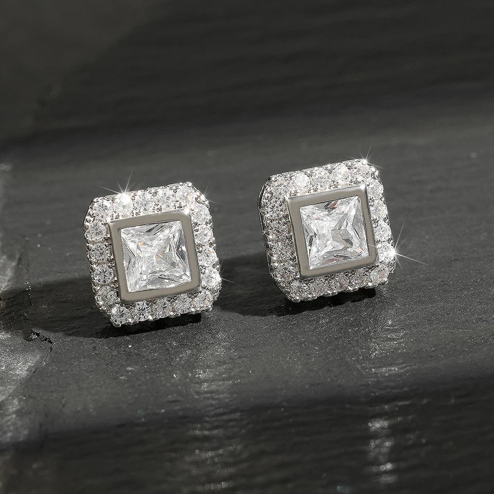 Square Diamond Earrings.