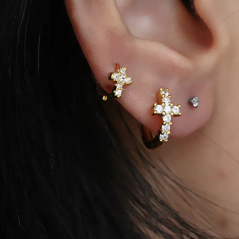 Pearl Cross Earrings.