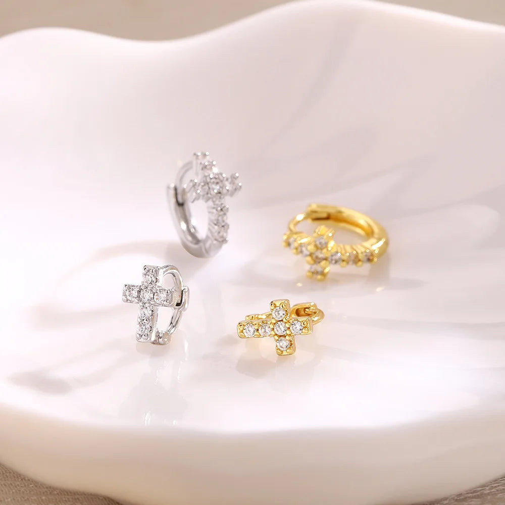 Pearl Cross Earrings.