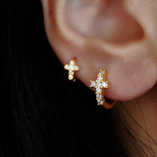 Pearl Cross Earrings.