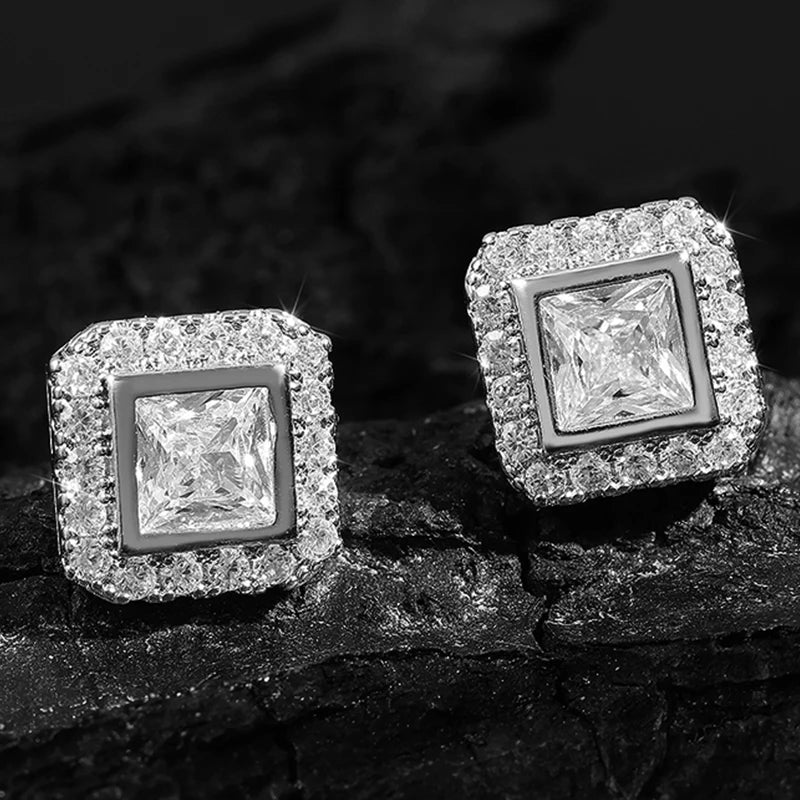 Square Diamond Earrings.
