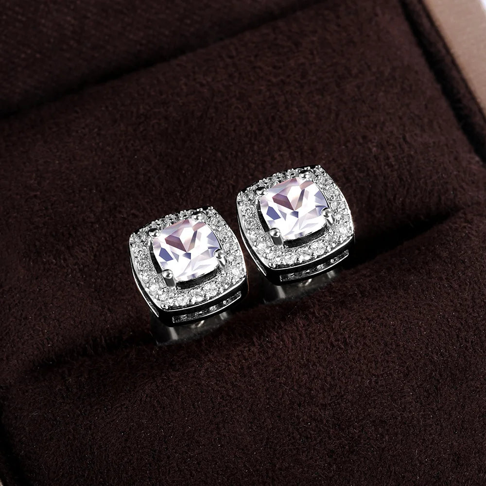 Square Diamond Earrings.